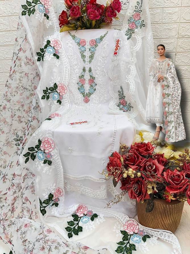 C 1645 Rosemeen By Fepic Embroidery Georgette Pakistani Suits Wholesale Shop In Surat
